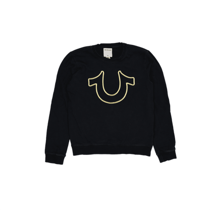 True Religion Black Crewneck Sweatshirt XL Cotton Men's Activewear