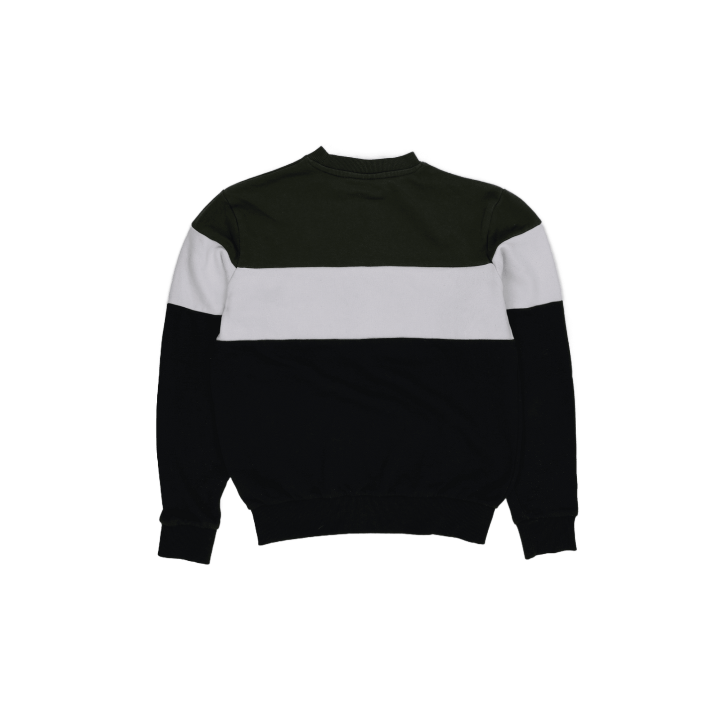 Fila Vintage Green White Black Crew Neck Sweatshirt Large Cotton Blend