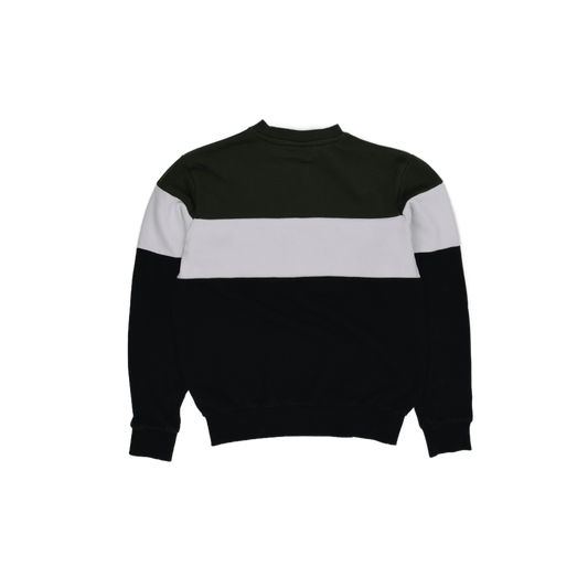 Fila Vintage Green White Black Crew Neck Sweatshirt Large Cotton Blend