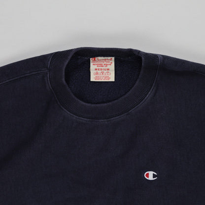 Champion Reverse Weave Navy Crew Neck Pullover Sweatshirt Men Medium Cotton Blend