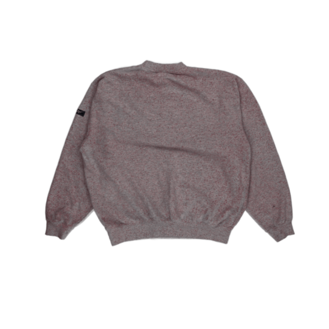 Reebok Essentials Crewneck Sweatshirt Speckled Grey Red Small Cotton Blend Vintage