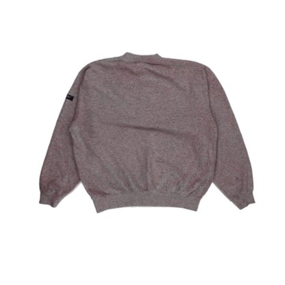 Reebok Essentials Crewneck Sweatshirt Speckled Grey Red Small Cotton Blend Vintage