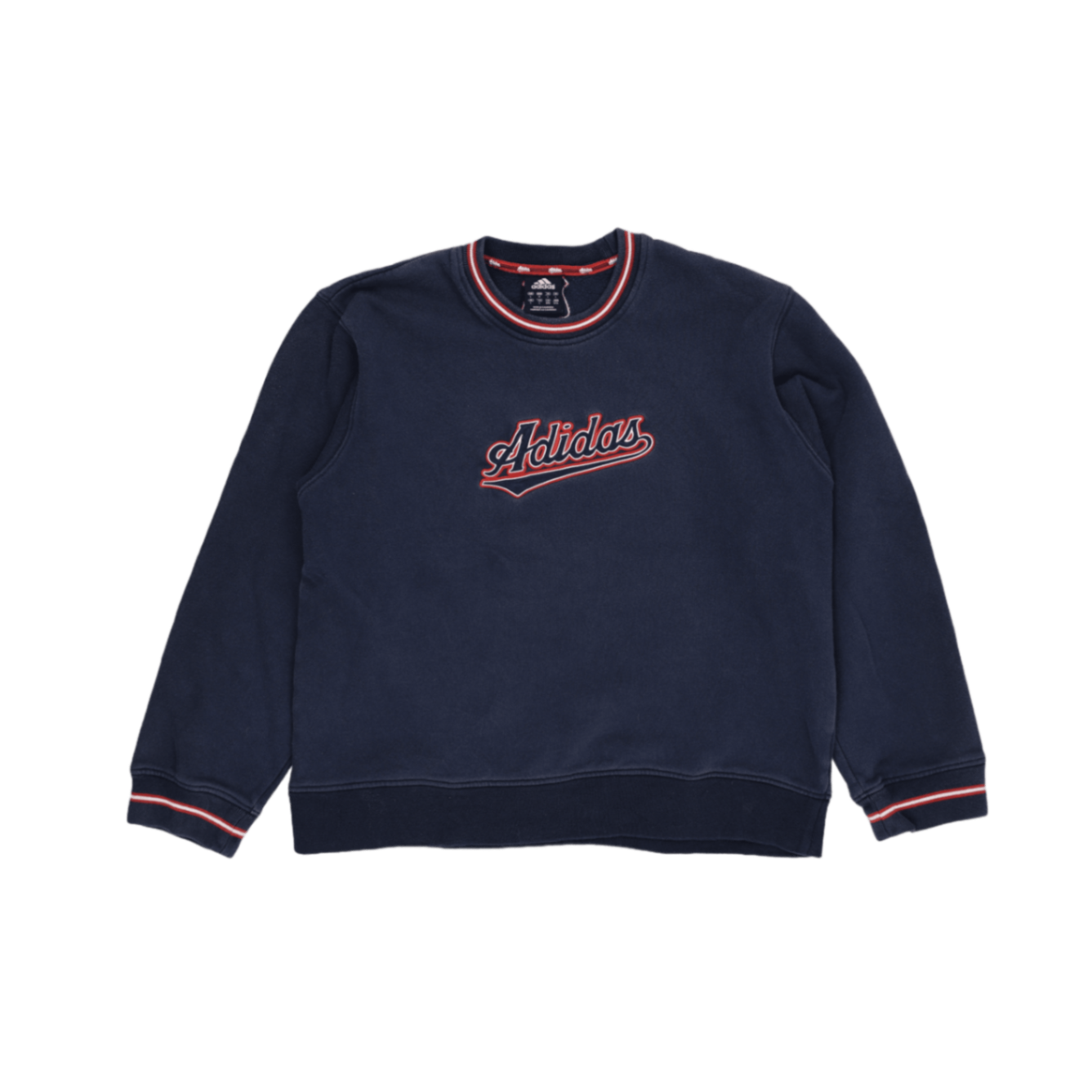Adidas Vintage Navy Blue Crew Neck Sweatshirt Men's Medium Cotton Blend