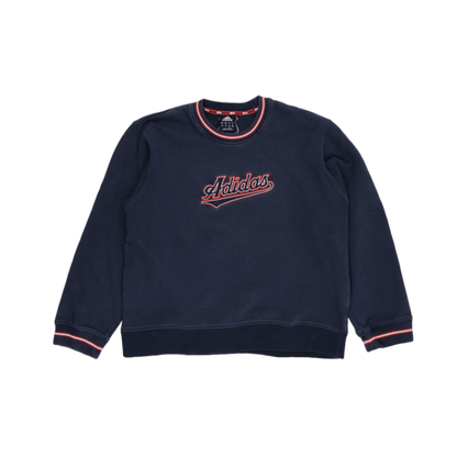 Adidas Vintage Navy Blue Crew Neck Sweatshirt Men's Medium Cotton Blend