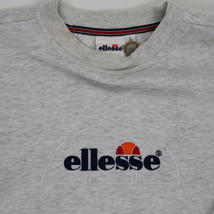 Ellesse Vintage Grey Crew Neck Sweatshirt Large Cotton Blend