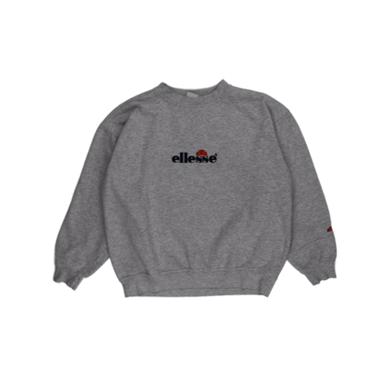 Ellesse Vintage Grey Crew Neck Sweatshirt Large Cotton Blend