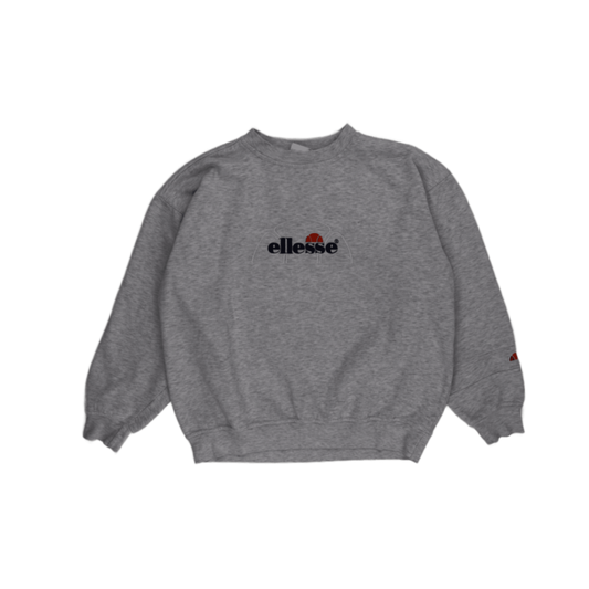 Ellesse Vintage Grey Crew Neck Sweatshirt Large Cotton Blend