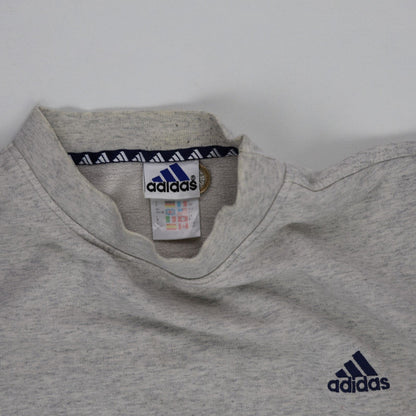 adidas Vintage Grey Cotton Sweatshirt Casual Pullover Crew Neck Medium Size