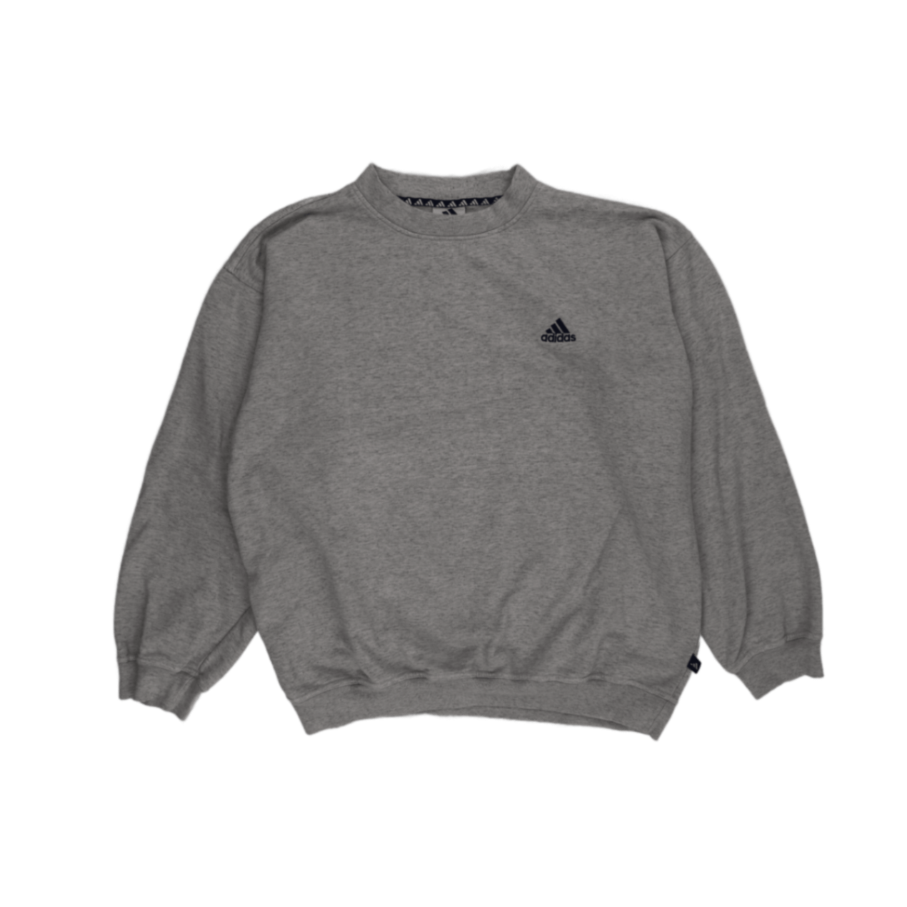 adidas Vintage Grey Cotton Sweatshirt Casual Pullover Crew Neck Medium Size