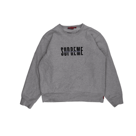 Supreme Crewneck Sweatshirt Grey Medium Cotton Blend Established 1994