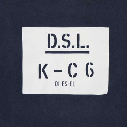 Diesel D.S.L. Navy Blue Sweatshirt Men's Medium Cotton Crew Neck Casual