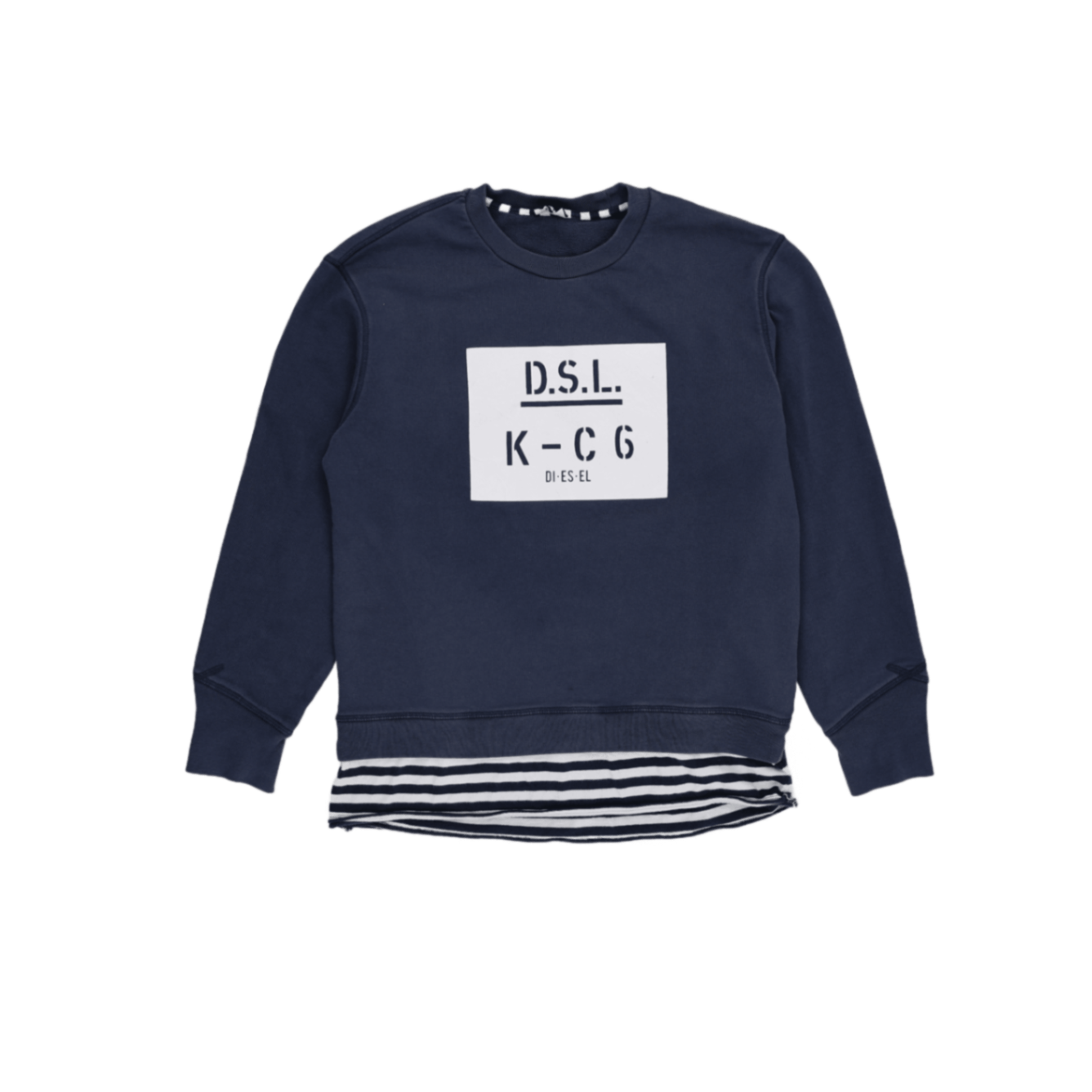 Diesel D.S.L. Navy Blue Sweatshirt Men's Medium Cotton Crew Neck Casual