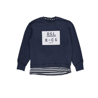 Diesel D.S.L. Navy Blue Sweatshirt Men's Medium Cotton Crew Neck Casual