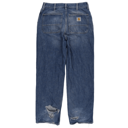 Carhartt Vintage Relaxed Fit Trousers Blue 31x34 Cotton Distressed