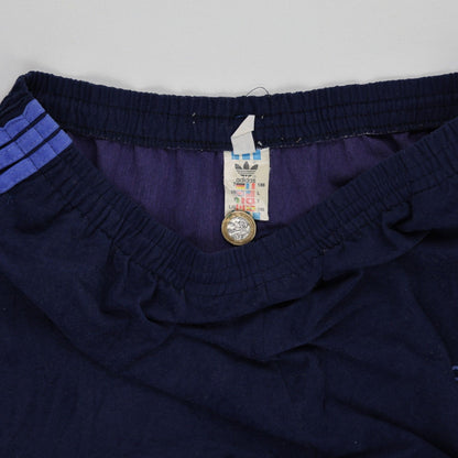 Adidas Vintage Navy Blue Velour Track Pants Large Men's Joggers 77cm Inseam 41cm Waist Size