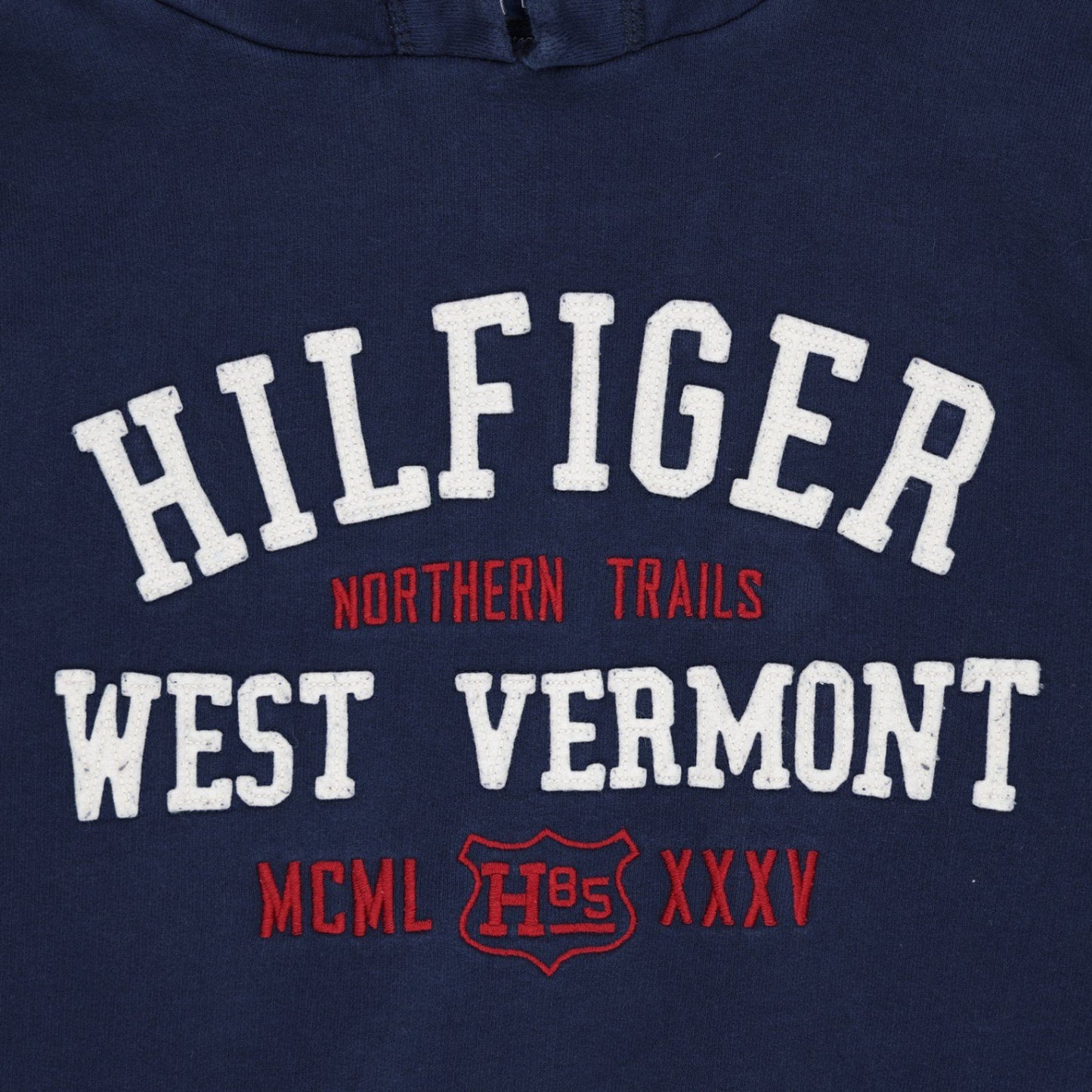 Tommy Hilfiger Vintage Pullover Hoodie Navy Large Cotton Blend