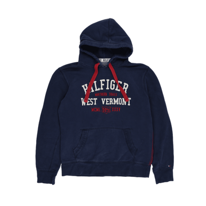 Tommy Hilfiger Vintage Pullover Hoodie Navy Large Cotton Blend