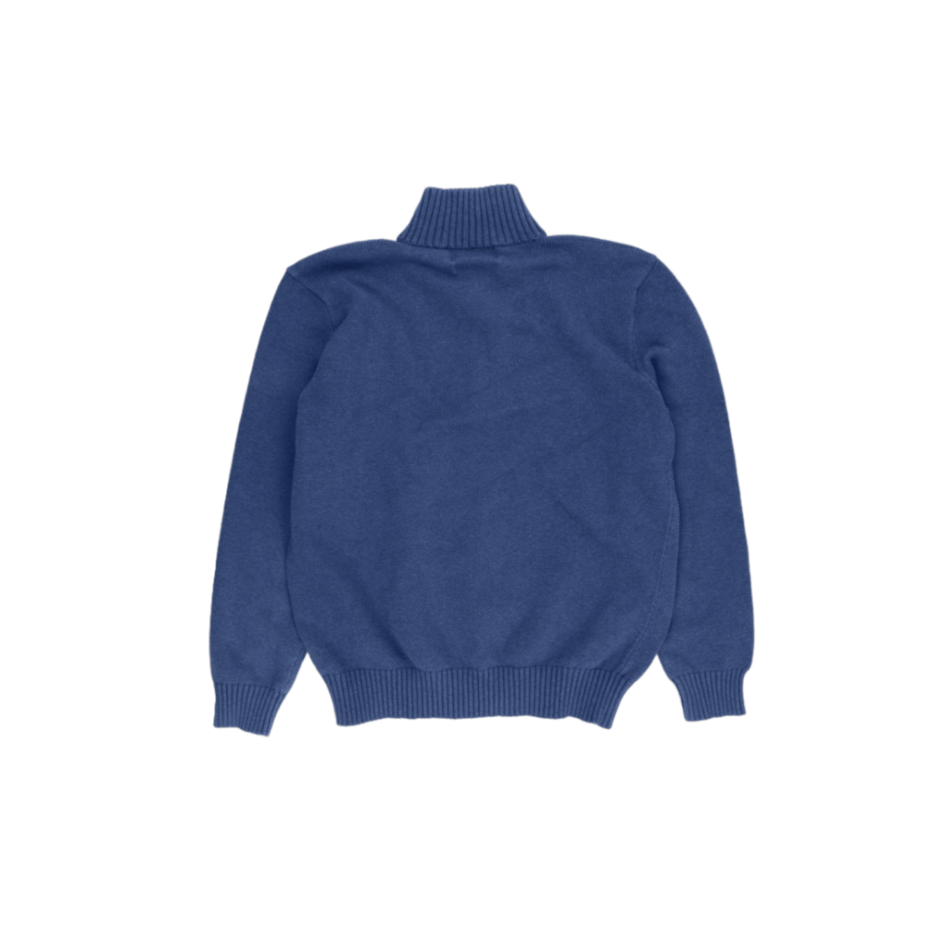 Polo Ralph Lauren Blue Quarter Zip Jumper Men's Medium 100% Cotton Vintage Knitwear