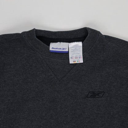 Reebok Charcoal Grey Crew Neck Sweatshirt XL 60 Cotton 40 Polyester Classic Fit Men's Activewear