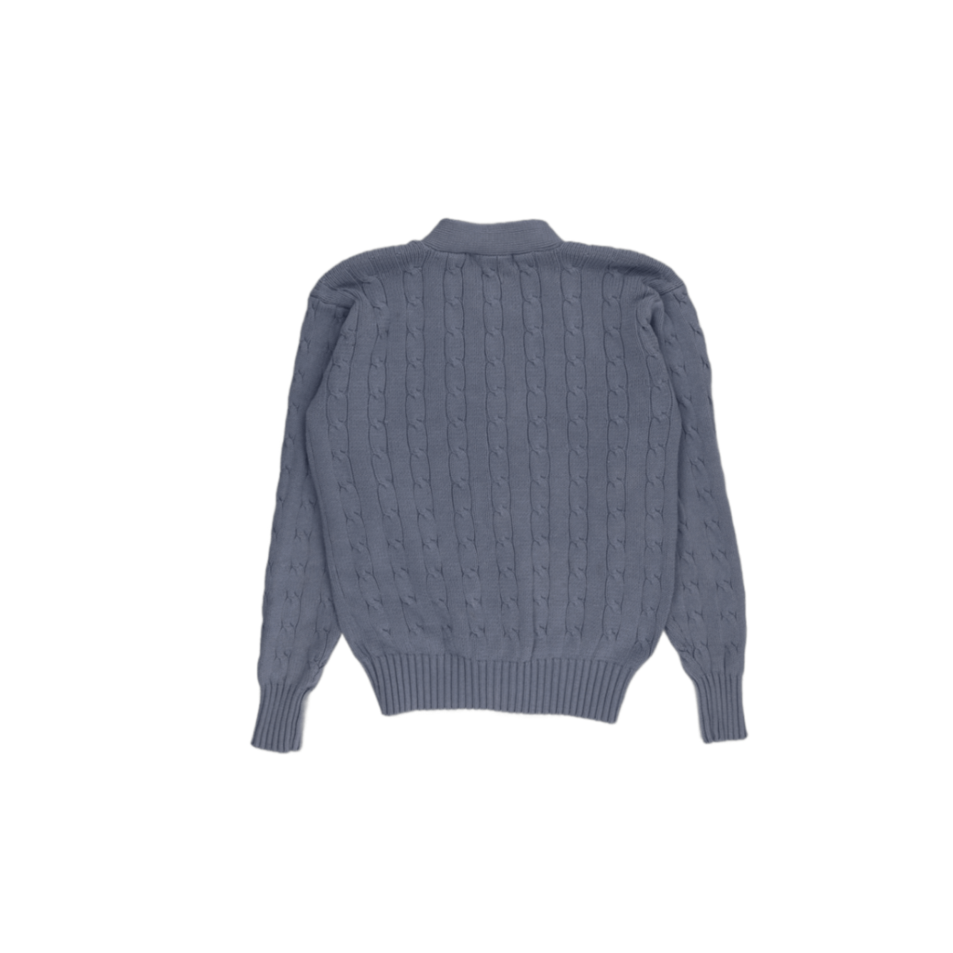 Ralph Lauren Polo Cable Knit Cardigan Light Blue Medium 100 Percent Cotton V Neck