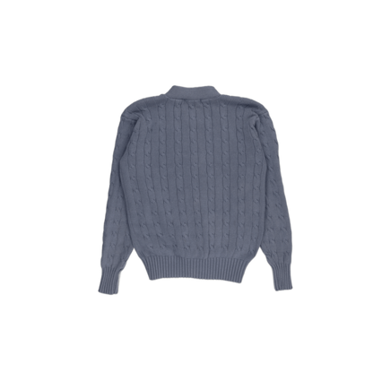 Ralph Lauren Polo Cable Knit Cardigan Light Blue Medium 100 Percent Cotton V Neck