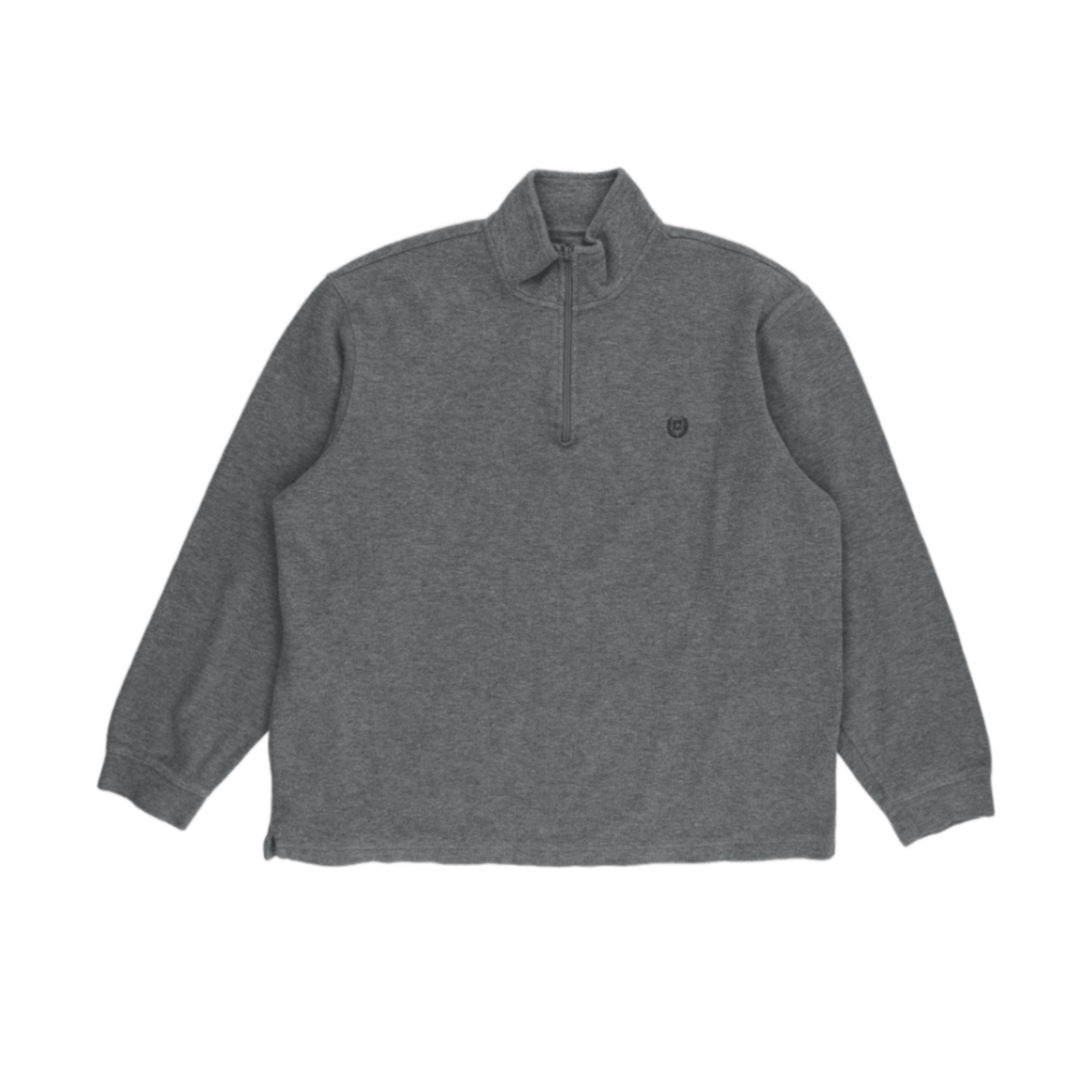 Chaps Grey 1/4 Zip Pullover Sweatshirt Large Cotton Blend