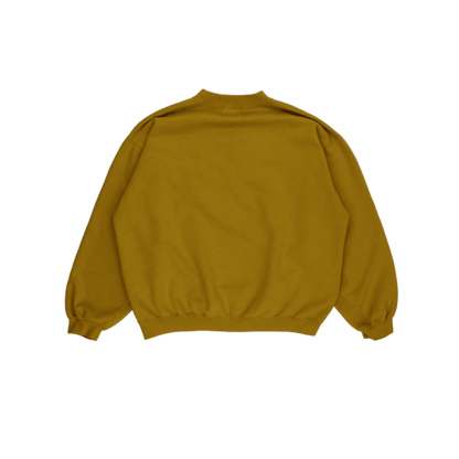 NAF NAF Vintage Mustard Yellow Crewneck Sweatshirt Large Cotton Blend 90s Style