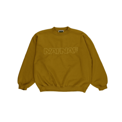 NAF NAF Vintage Mustard Yellow Crewneck Sweatshirt Large Cotton Blend 90s Style