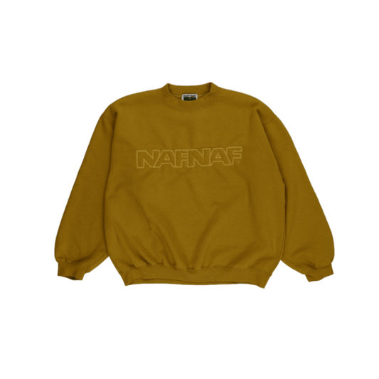 NAF NAF Vintage Mustard Yellow Crewneck Sweatshirt Large Cotton Blend 90s Style