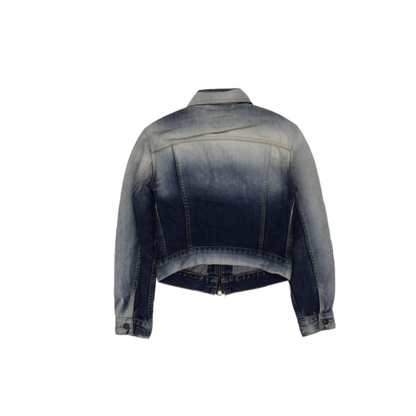 Levi's Girls Blue Ombre Cropped Denim Jacket Size Small Vintage Cotton