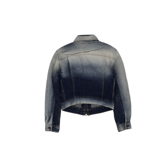 Levi's Girls Blue Ombre Cropped Denim Jacket Size Small Vintage Cotton