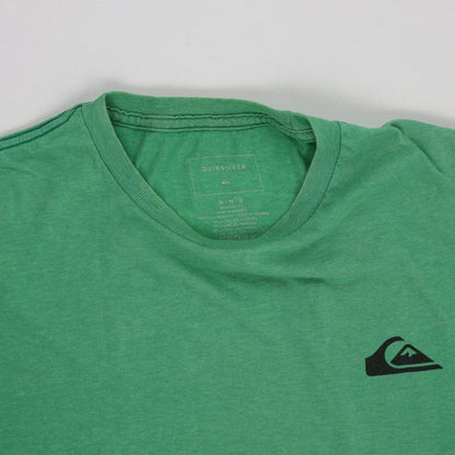 Quiksilver Men's Casual Surf T-Shirt Green Size M 60% Cotton 40% Polyester Crew Neck