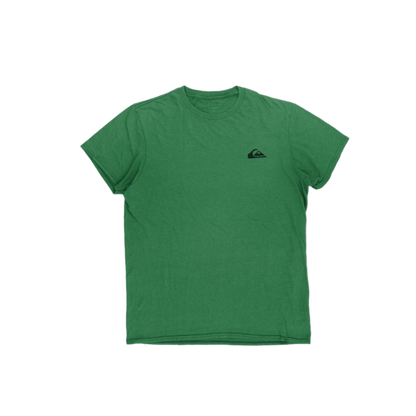 Quiksilver Men's Casual Surf T-Shirt Green Size M 60% Cotton 40% Polyester Crew Neck