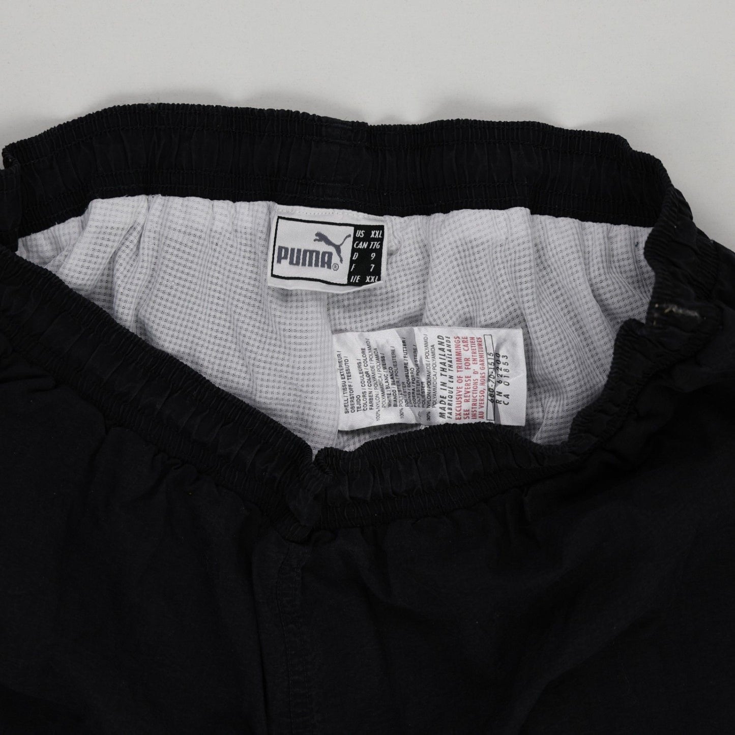 PUMA Black Track Pants XXL Nylon Vintage Men's Clothing 78 cm Inseam