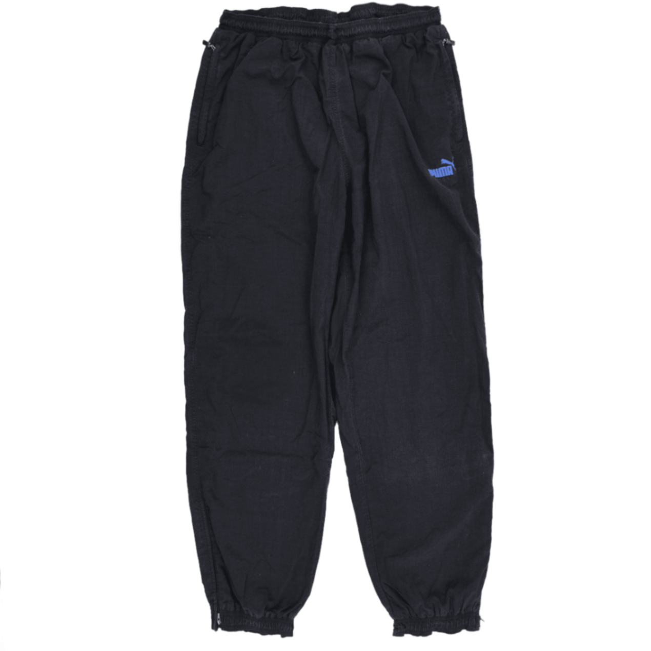 PUMA Black Track Pants XXL Nylon Vintage Men's Clothing 78 cm Inseam