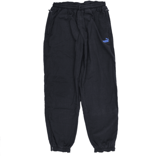 PUMA Black Track Pants XXL Nylon Vintage Men's Clothing 78 cm Inseam