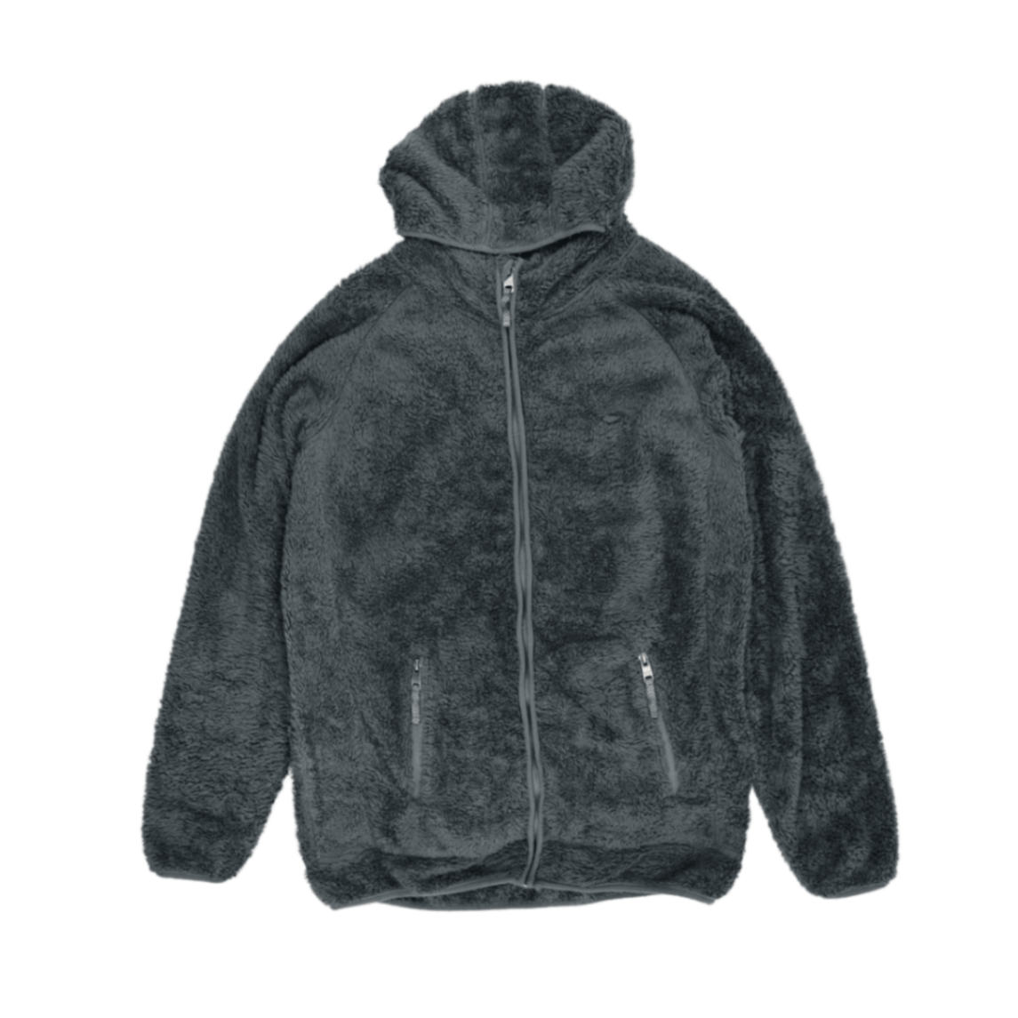 Oakley Full Zip Fleece Hoodie Jacket Grey Large Polyester Mens