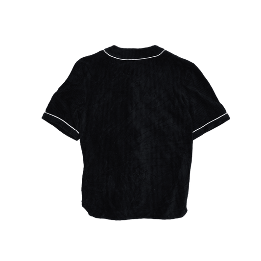 FUBU Black Corduroy Baseball Shirt Size Small Vintage Men's Shirt