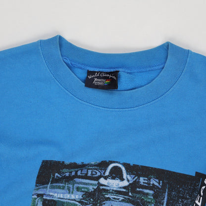Benetton Formula 1 Vintage Crewneck Sweatshirt Blue Large Cotton