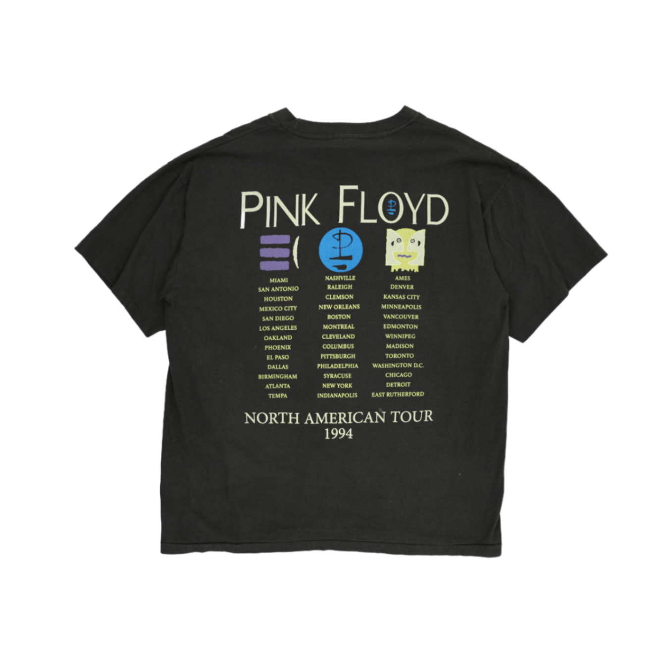 Brother Worldwide Vintage Pink Floyd Division Bell 1994 Tour T-Shirt Black XL Cotton Crew Neck