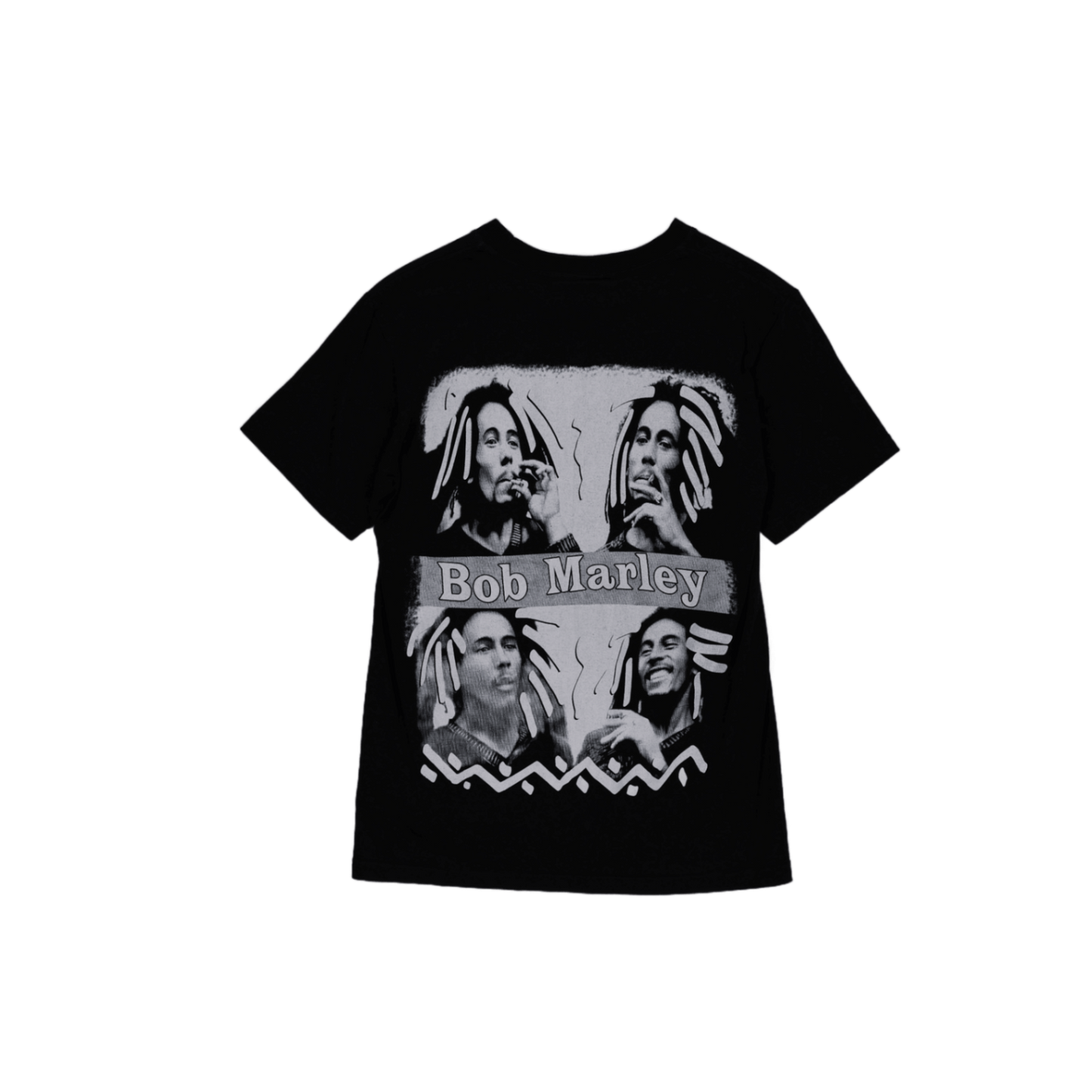 Thunder Bob Marley Vintage Graphic T-Shirt Black Unisex Medium Cotton Crew Neck