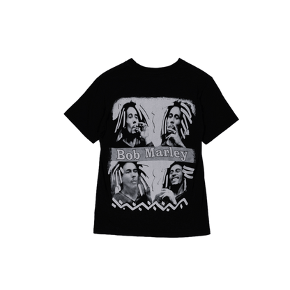 Thunder Bob Marley Vintage Graphic T-Shirt Black Unisex Medium Cotton Crew Neck