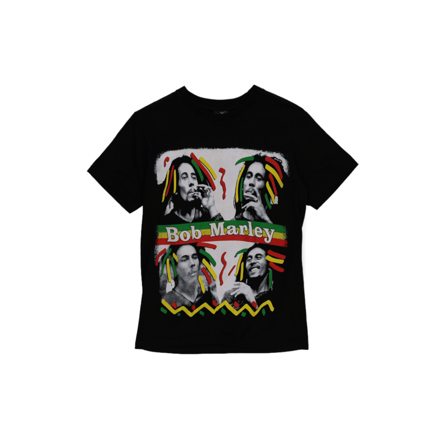 Thunder Bob Marley Vintage Graphic T-Shirt Black Unisex Medium Cotton Crew Neck