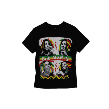 Thunder Bob Marley Vintage Graphic T-Shirt Black Unisex Medium Cotton Crew Neck