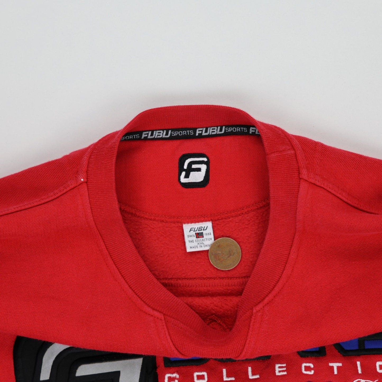 FUBU Jeans Collection Vintage Red Crewneck Sweatshirt XL Cotton Blend