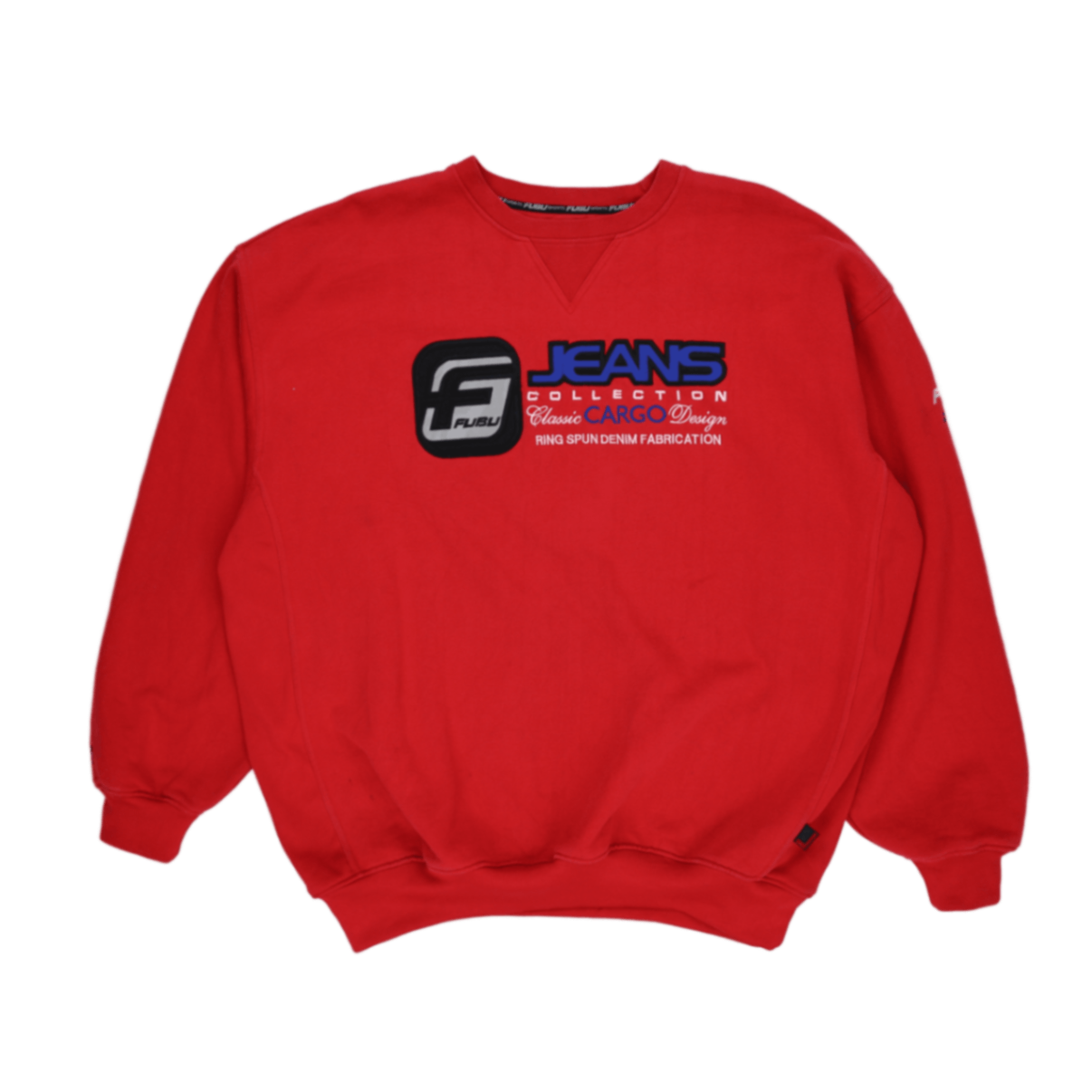 FUBU Jeans Collection Vintage Red Crewneck Sweatshirt XL Cotton Blend