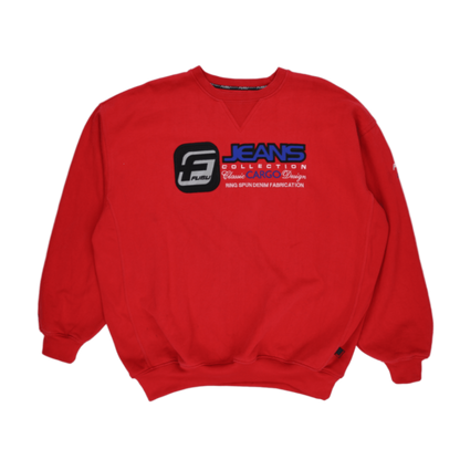 FUBU Jeans Collection Vintage Red Crewneck Sweatshirt XL Cotton Blend