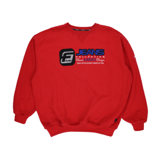 FUBU Jeans Collection Vintage Red Crewneck Sweatshirt XL Cotton Blend