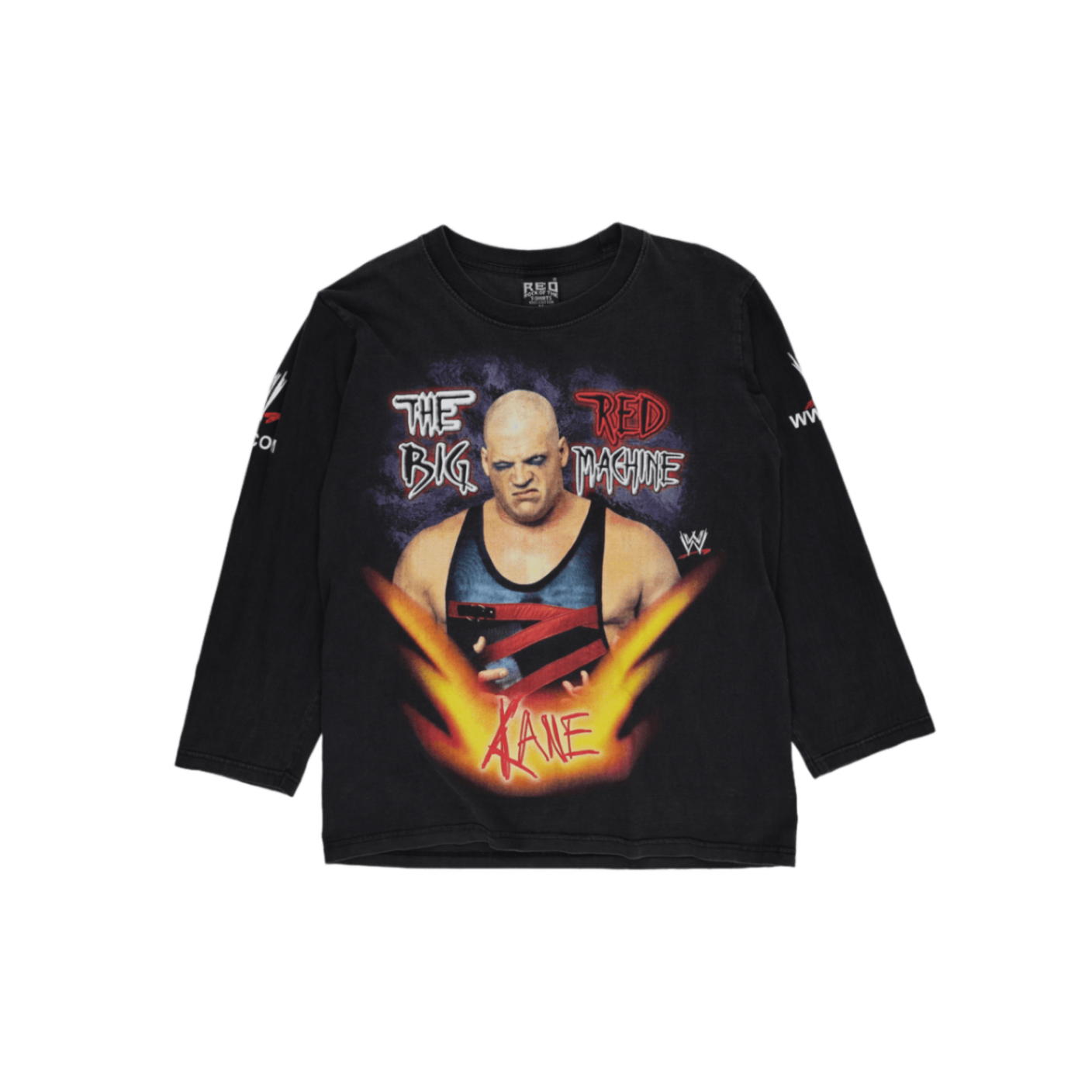 Rock Of The Shirts Vintage WWE Kane The Big Red Machine Graphic Long Sleeve T-Shirt Black Medium 100 Percent Cotton