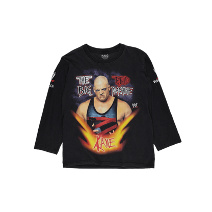 Rock Of The Shirts Vintage WWE Kane The Big Red Machine Graphic Long Sleeve T-Shirt Black Medium 100 Percent Cotton